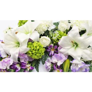 造花 仏花 仏花 上品なカサブランカと藤色トル...の詳細画像5