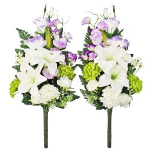 造花 仏花 仏花 上品なカサブランカと藤色トル...の詳細画像4