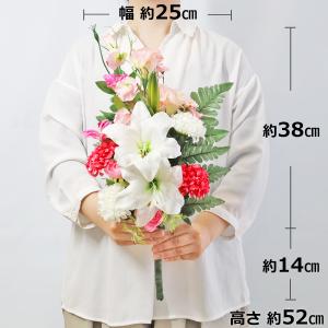 造花 仏花 上品なカサブランカと桜色トルコキキ...の詳細画像2
