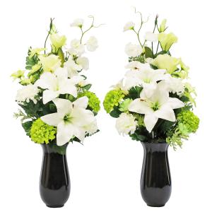 造花 仏花 上品なカサブランカと若草色トルコキ...の詳細画像3