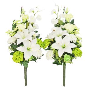 造花 仏花 上品なカサブランカと若草色トルコキ...の詳細画像4