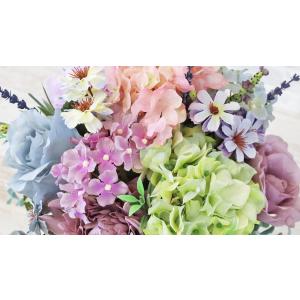 造花 シックなアジサイとラベンダーのアレンジ ...の詳細画像3