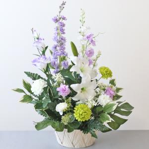 仏花 造花 藤色トルコキキョウと上品なカサブラ...の詳細画像2