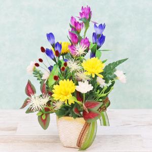 造花 ふんわりとした桜とスイートピーのスワッグアレンジ シルク