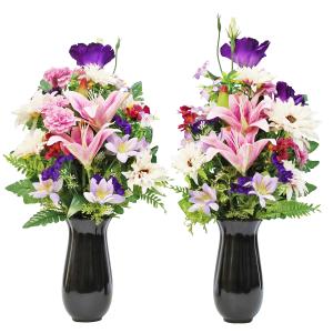 造花 仏花 ダリアとすみれ色トルコキキョウの花...の詳細画像3