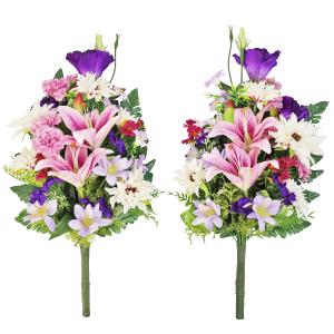 造花 仏花 ダリアとすみれ色トルコキキョウの花...の詳細画像4