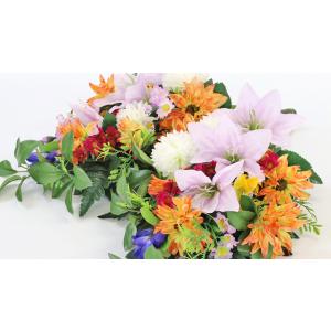 造花 仏花 シキミやオレンジダリアとユリの花束...の詳細画像5