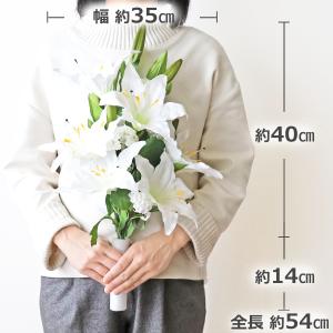 造花 仏花 カサブランカとスノーボールの花束 ...の詳細画像1