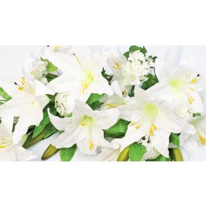 造花 仏花 カサブランカとスノーボールの花束 ...の詳細画像4