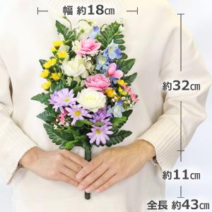 造花 仏花 バラとデルフィニウムの花束一対 C...の詳細画像1