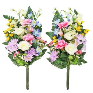 造花 仏花 バラとデルフィニウムの花束一対 C...の詳細画像4