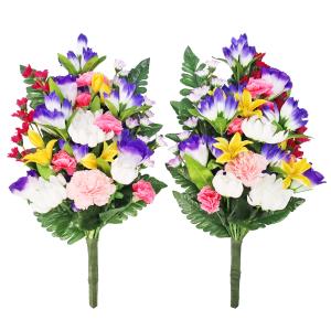 造花 仏花 りんどうとカーネーションの花束一対...の詳細画像4
