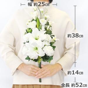 造花 仏花 上品なカサブランカと白色トルコキキ...の詳細画像2