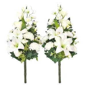 造花 仏花 上品なカサブランカと白色トルコキキ...の詳細画像4
