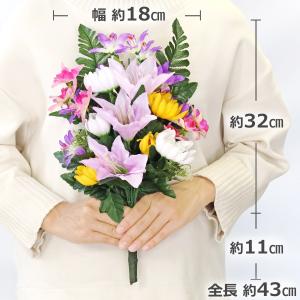 造花 仏花 2色の菊とリリーのパープルカラーの...の詳細画像4