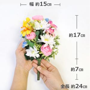 造花 仏花 白いガーベラとパステルカラーの小花...の詳細画像2
