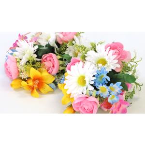 造花 仏花 白いガーベラとパステルカラーの小花...の詳細画像5