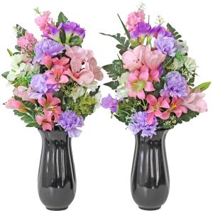 造花 仏花 ピンクのアルストロメリアとカーネー...の詳細画像2
