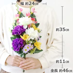 仏花 造花 ピンクのグラジオラスとサテンダリア...の詳細画像3
