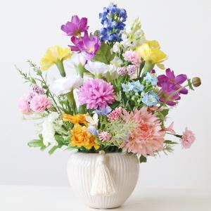 造花 仏花 カーネーション 亡き母に贈る 白い...の詳細画像1