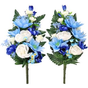 造花 仏花 ブルーのダリアとカーネーションの花...の詳細画像4