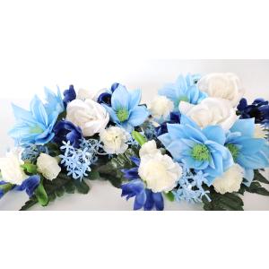造花 仏花 ブルーのダリアとカーネーションの花...の詳細画像5
