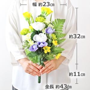造花 仏花 フリージアと白ピオニーの花束 一対...の詳細画像2