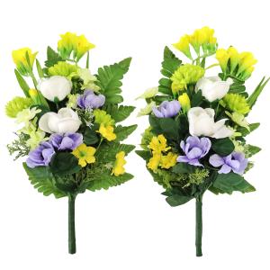 造花 仏花 フリージアと白ピオニーの花束 一対...の詳細画像4