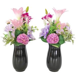 造花 仏花 ミニ パステルピンクのリリーとデン...の詳細画像3