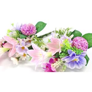 造花 仏花 ミニ パステルピンクのリリーとデン...の詳細画像5