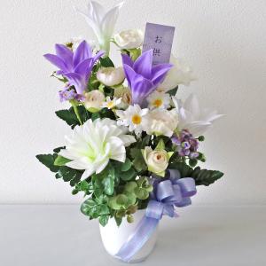 仏花 造花 紫と白のユリとラナンキュラスのお供...の詳細画像2