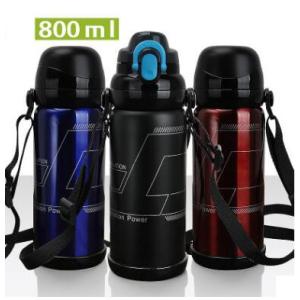 水筒 魔法瓶 ステンレスボトル 800ml 保温 保冷 持ち運び 直飲み コップ 2WAYボトル ワンタッチオープンタイプ スポーツ アウトドア 旅行 登山 釣りボトル