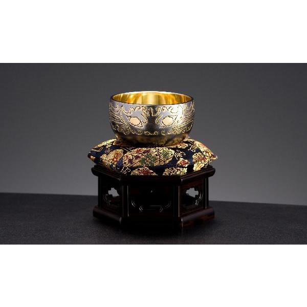 銀製トウテツ文打ちおりん４・5寸