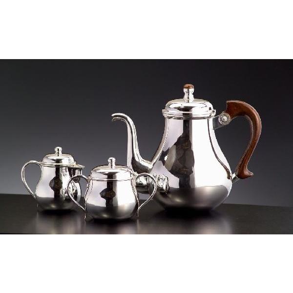 磨き上げられたシルバーの輝き純銀製コーヒーポットセット