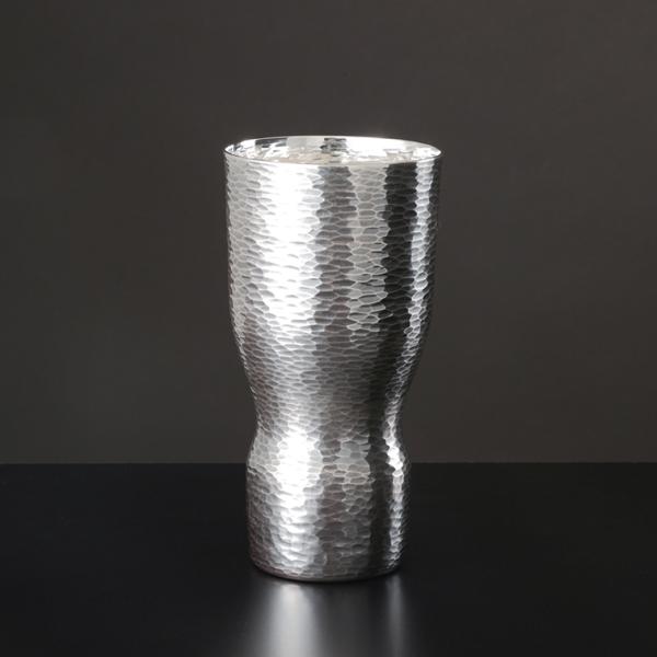 熱伝導率の良い純銀で冷えたビールが旨い純銀製ビアカップ アワーグラスラインG