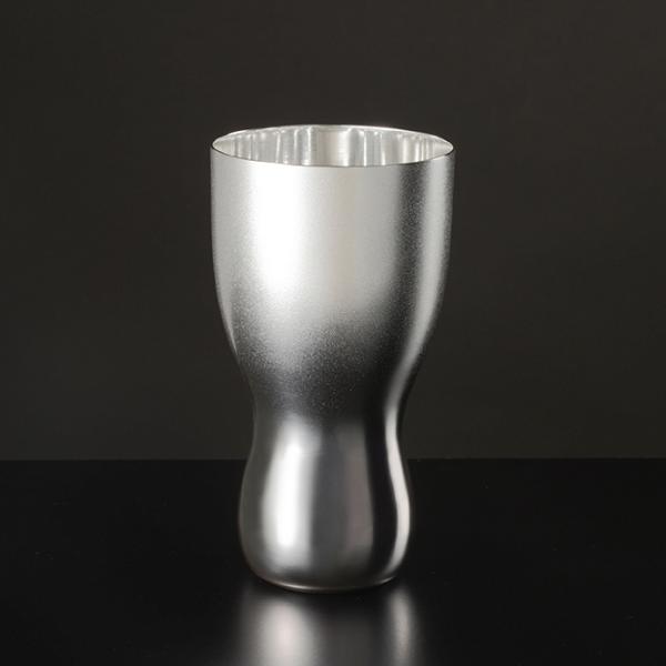 熱伝導率の良い純銀で冷えたビールが旨い純銀製ビアカップ アワーグラスラインP