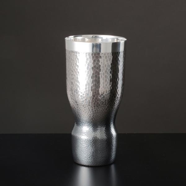 熱伝導率の良い純銀で冷えたビールが旨い純銀製ビアカップ アワーグラスラインT