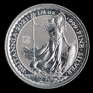 イギリス　ブリタニア　1/4オンス銀貨　2021年　品位.999　イギリス王立造幣局発行　　