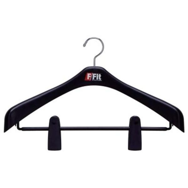 F-Fit ジャケットハンガー ビッグクリップ 47cm ブラック 5本セット