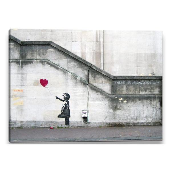 インテリア ポスター バンクシー スタイル ストリート落書き 赤い風船を持っている女の子 アート 絵...