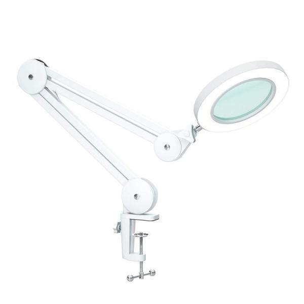 Beyamz LED拡大鏡ランプ、職場用ランプ、光付き5ジオプター拡大鏡-クランプ付き、スイベルアー...
