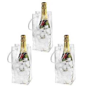 VIEAURA ワインバッグ アイスクーラーバッグ ワインクーラー ワインボトルバッグ 3個セット 保冷 氷 シャンパン 焼酎 日本酒 ハン｜silver-knight-mart