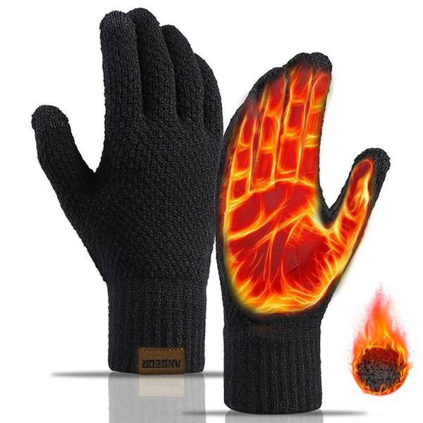 Andeor 手袋 メンズ アウトドアグローブ ニットグローブ 一瞬暖かく・零下防寒・極上快適な肌触...