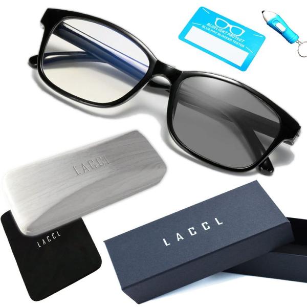 LACCL ラクル ブルーライトカット サングラス 調光メガネ 3イン1 軽量 20グラム 伊達眼鏡...