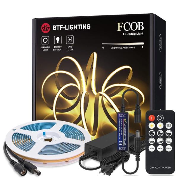 BTF-LIGHTING FCOB COB LEDテープライト 高密度 フレキシブル LEDテープラ...