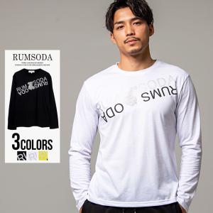 Tシャツ メンズ 長袖 ロンT カットソー クルーネック プリント ラインストーン RUMSODA 春 夏 秋 (郵)｜silverbulletxfuga