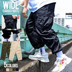 カーゴパンツ メンズ 太め ワイドパンツ 黒 白 紺 大人 カジュアル ストリート 韓国系 Cavaria 春 夏 Cab21 06 シルバーバレット 通販 Yahoo ショッピング