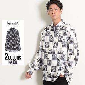 長袖シャツ メンズ カジュアルシャツ 柄シャツ 総柄 大きいサイズ ドロップショルダー 羽織り オーバーサイズ レギュラーカラー 黒 白 Cavaria 秋 冬 Cags21 15 シルバーバレット 通販 Yahoo ショッピング