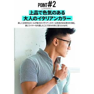 ポロシャツ メンズ 半袖 ブランド 立ち襟 シ...の詳細画像2