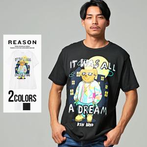 半袖Tシャツ メンズ クルーネック REASON It Was All A Dream Tee クマ ベア プリント ブランド 黒 白 M L XL カジュアル 秋 冬 春｜silverbulletxfuga